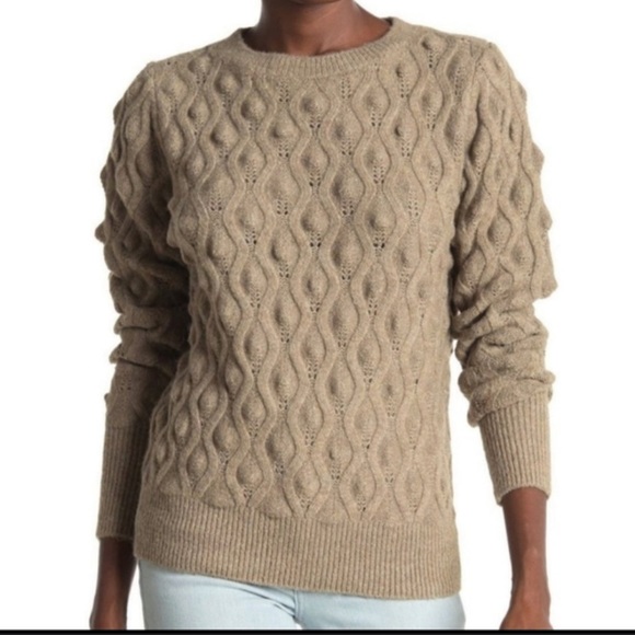 💜Sweet Romeo Hela Brown Gray Textured Sweater Pullover Women’s Size Small - Picture 1 of 5